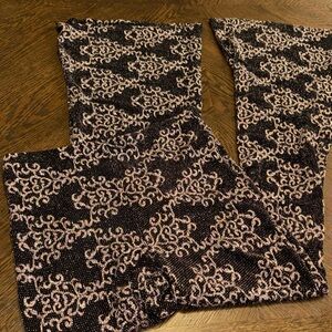 La Banga Dance Disco Flared High Waisted Leggings Black and gold Glitter